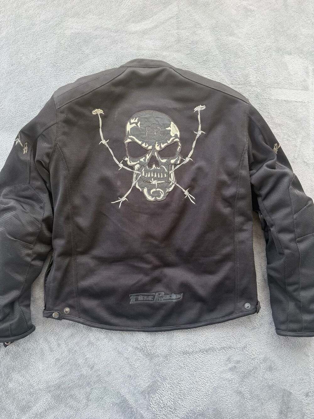 First Racing Men's Skull Embroidered Textile Motorcycle Jacket - Picture 4 of 7